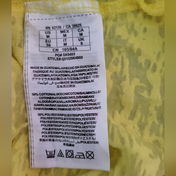 Guess Bright Yellow Tank Top with Silver Accents, Size Medium - Picture 4 of 4